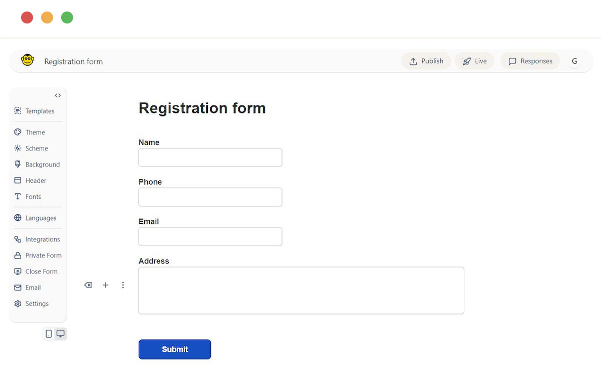 Simple FormApe form example