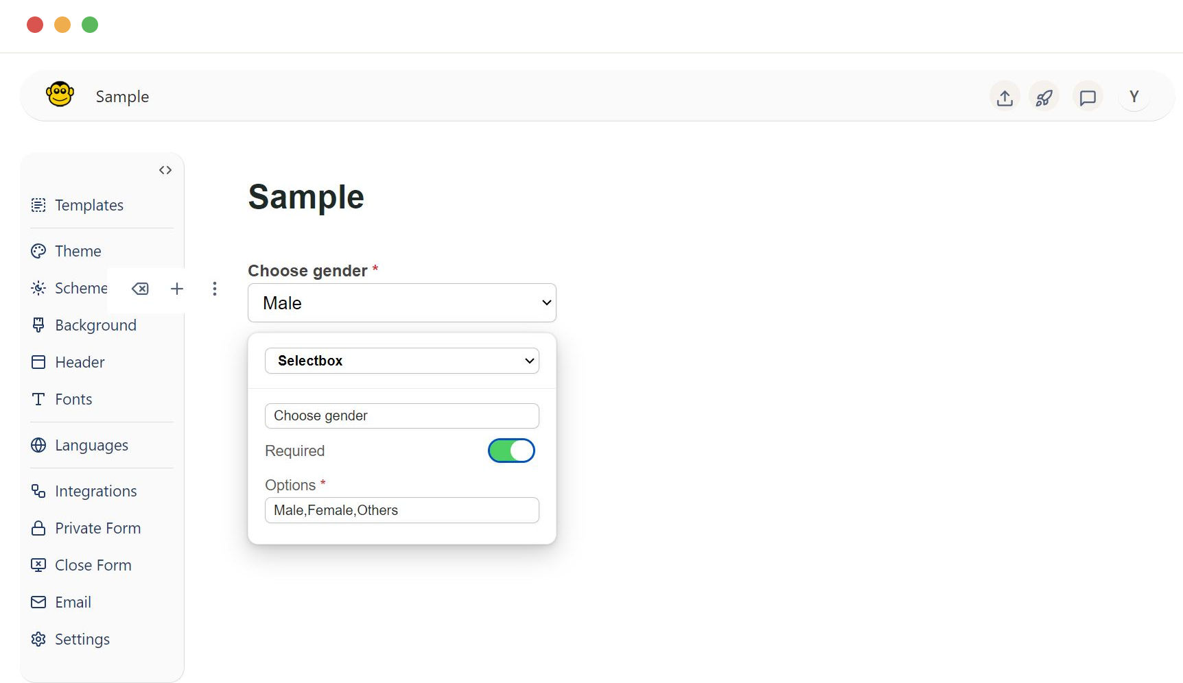 Configure dropdown field