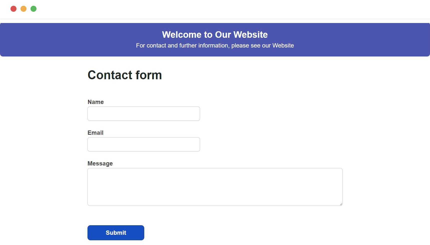 Embed JavaScript form