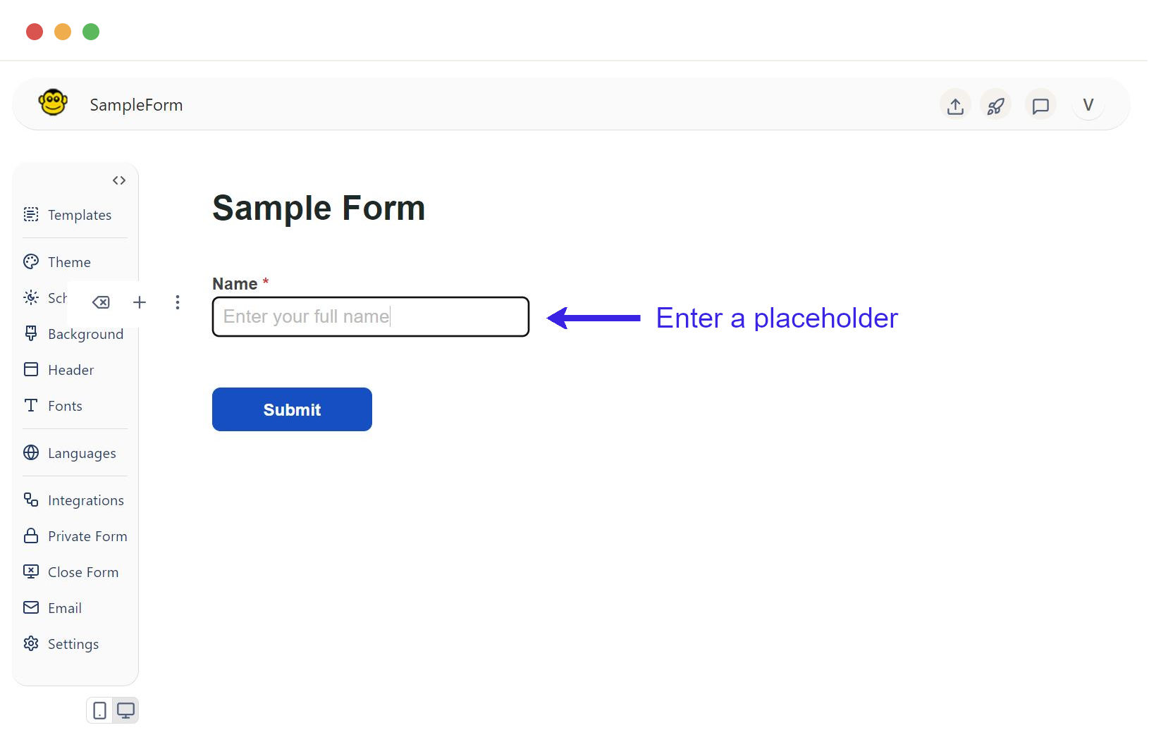 Text field placeholder