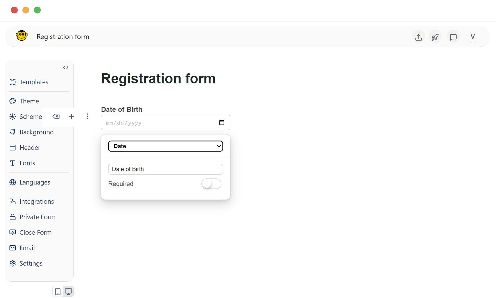 Form date field