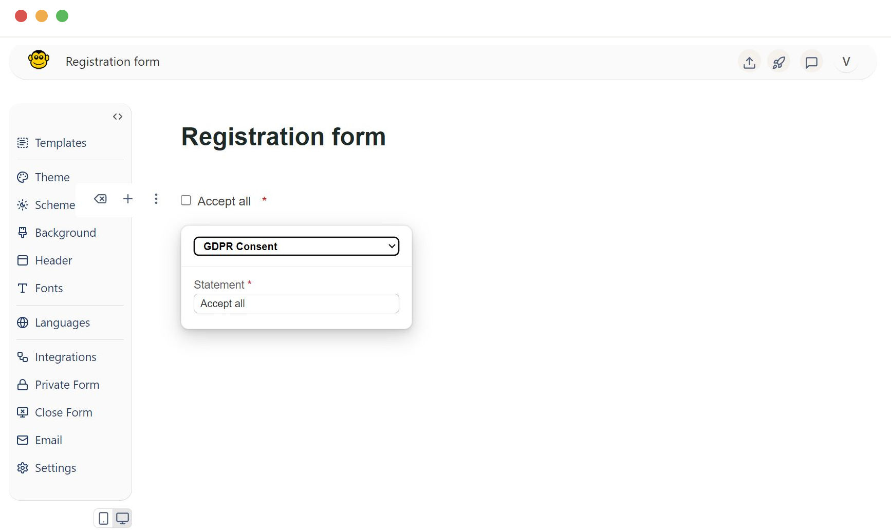 Form gdpra field