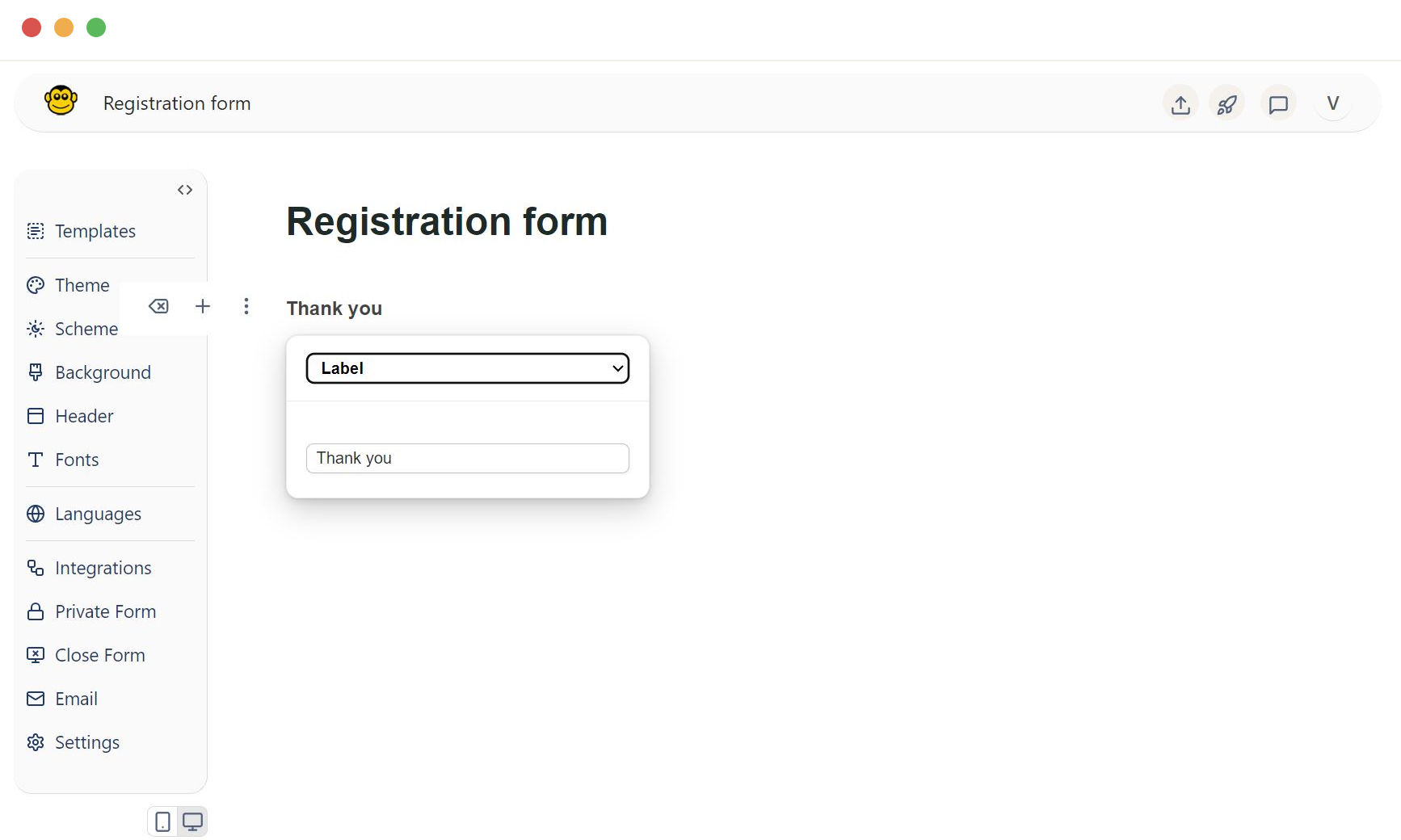 Form label field