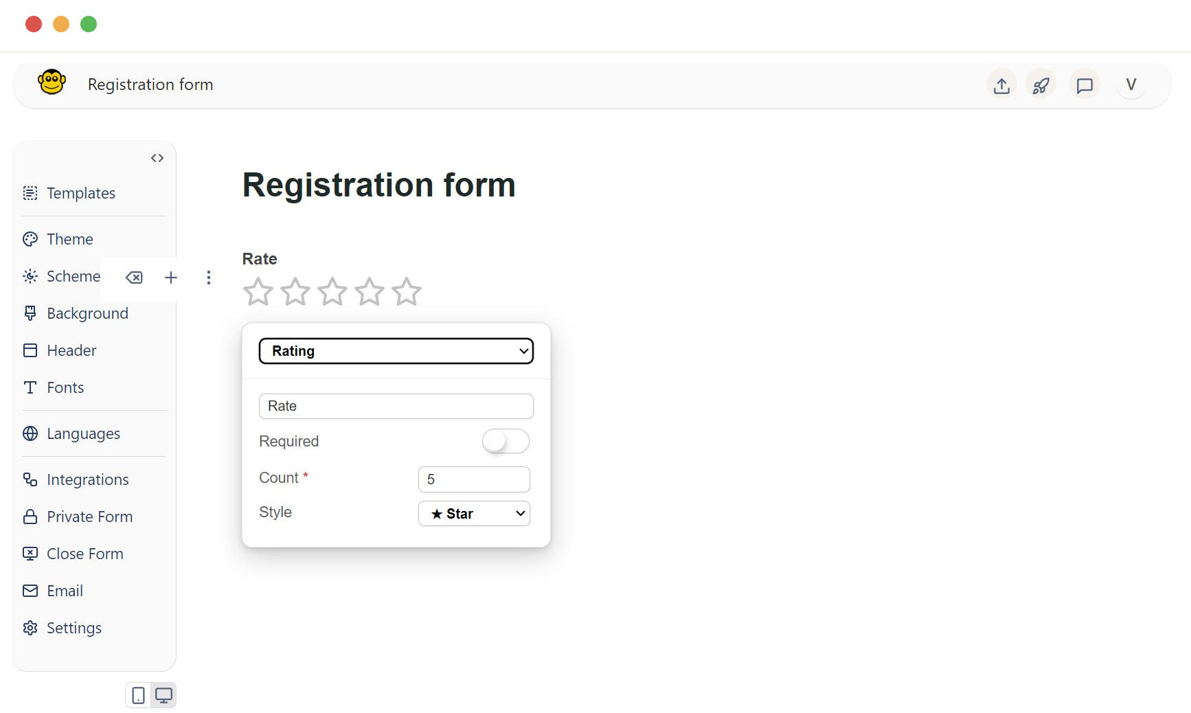 Form rating field