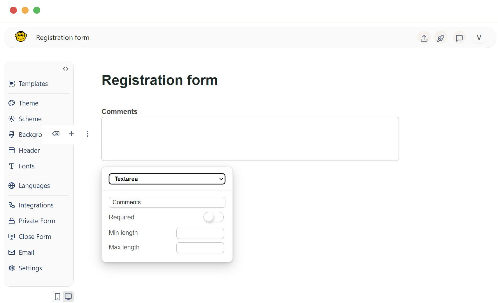 Form textarea field