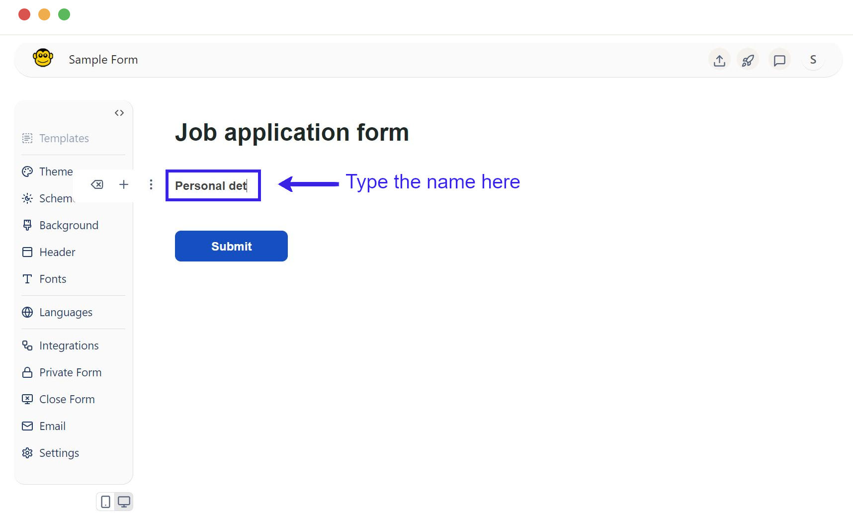 Label inline edit field