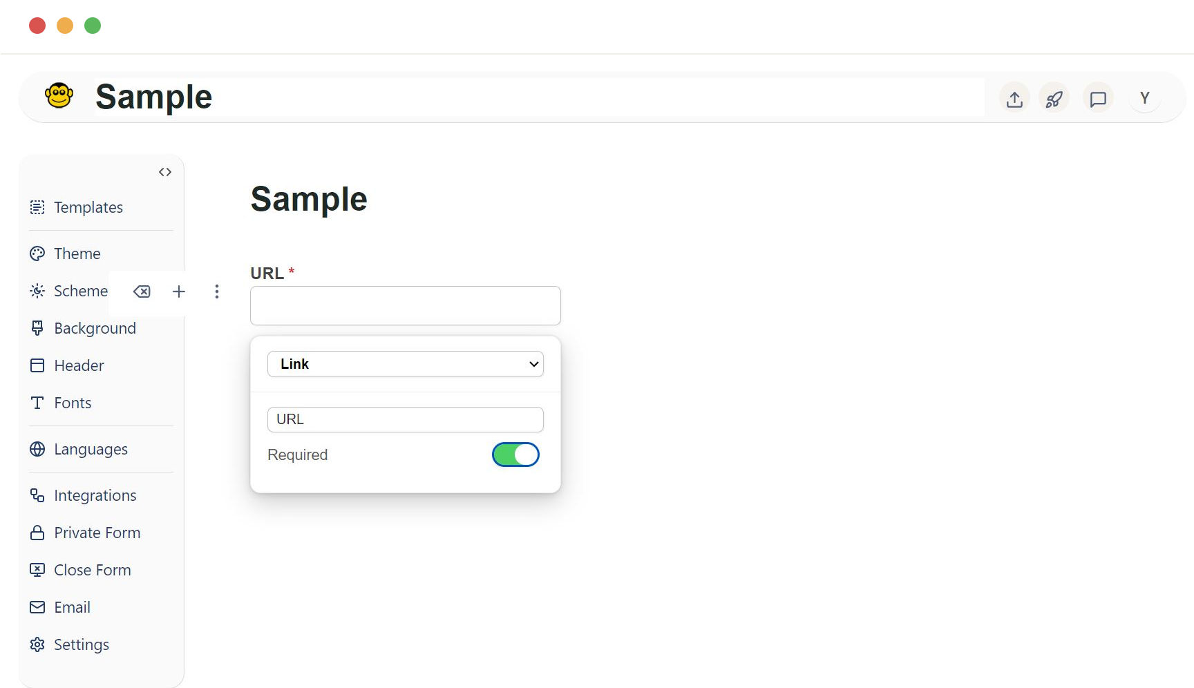 Configuration of link field