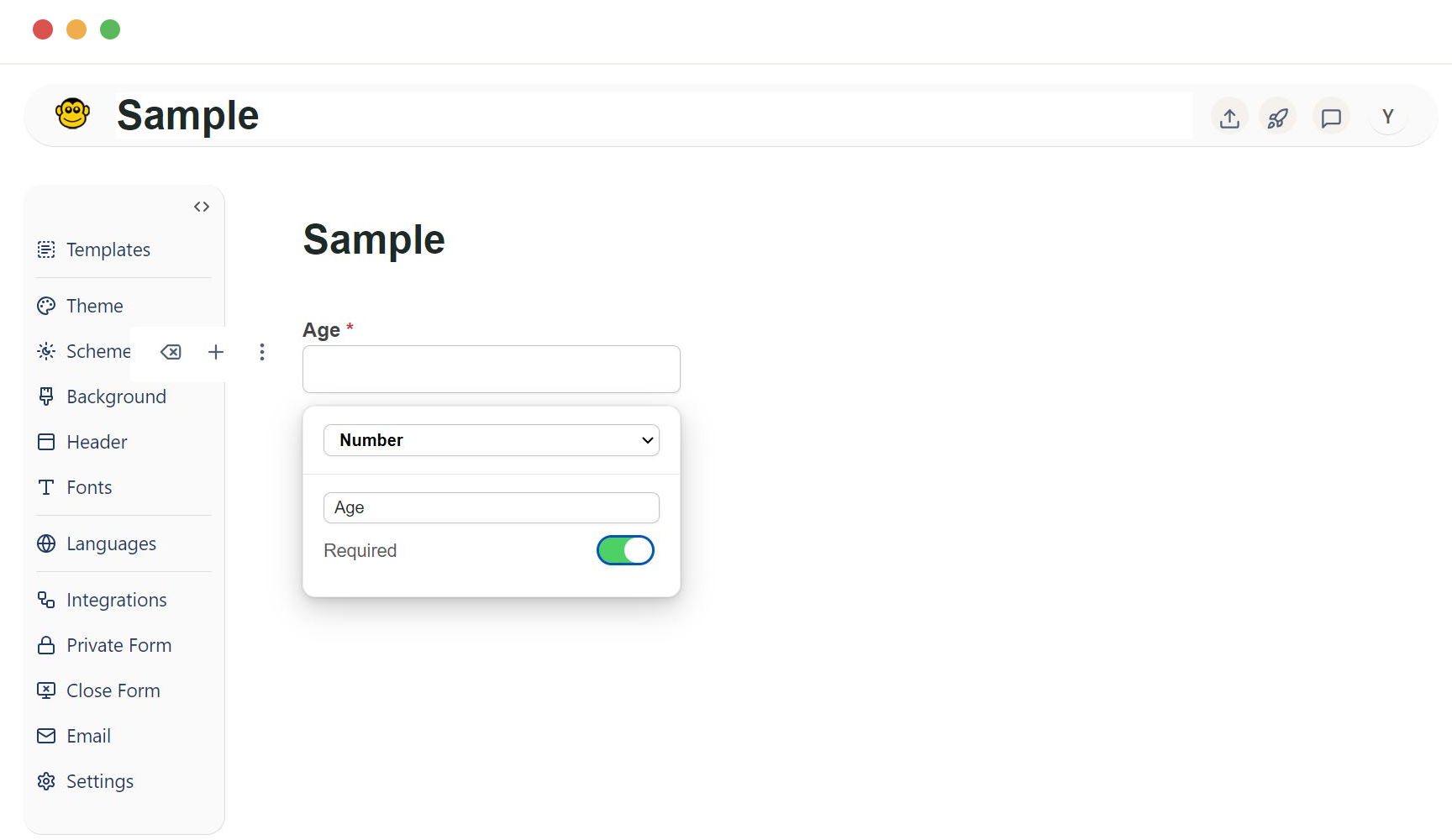 Configure of number field