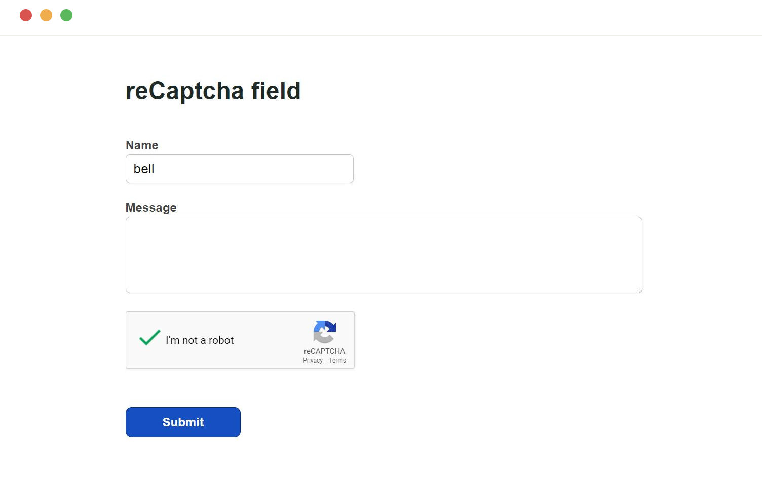 Recaptcha success