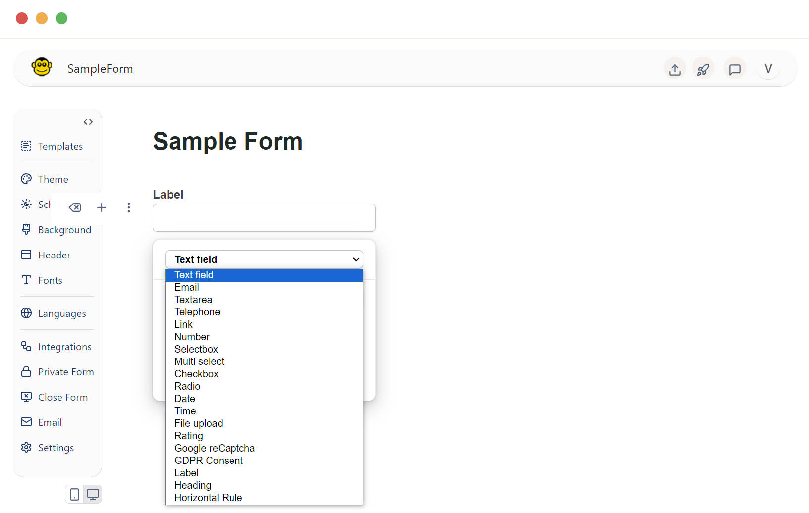 Form text field