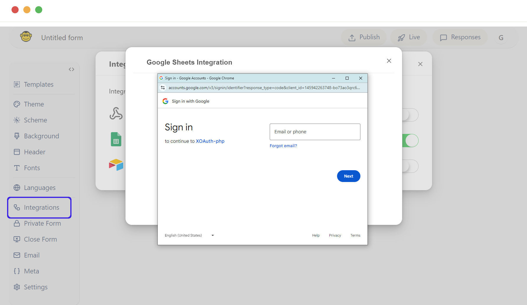 Google Sheets integration